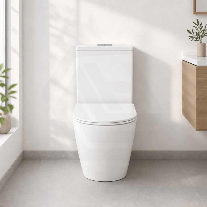 Fienza Koko 660x385x850mm Back to Wall Rimless Tornado Toilet Suite Cistern System/Seat Available - Gloss White