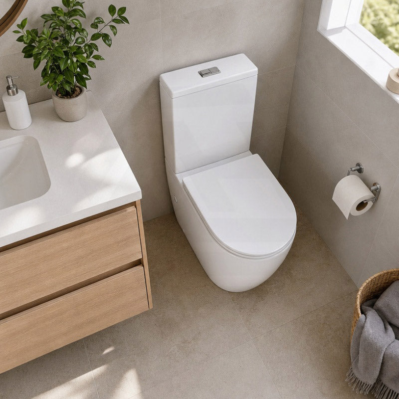 Fienza Koko 660x385x850mm Back to Wall Rimless Tornado Toilet Suite Cistern System/Seat Available - Gloss White