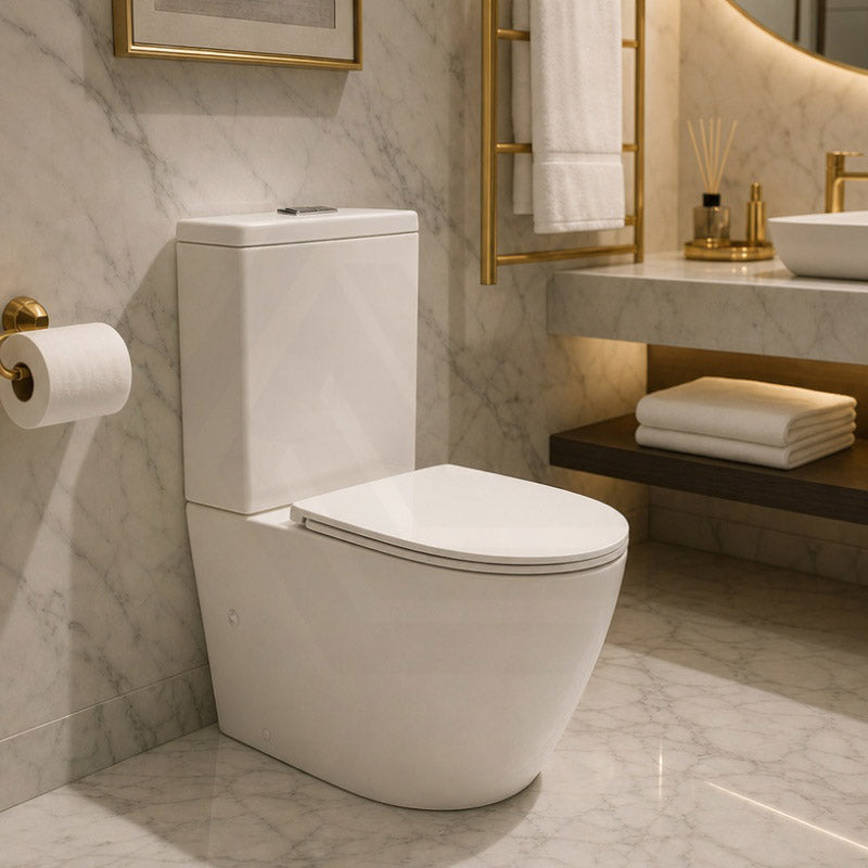 Fienza Koko 660x385x850mm Back to Wall Rimless Tornado Toilet Suite Cistern System/Seat Available - Gloss White