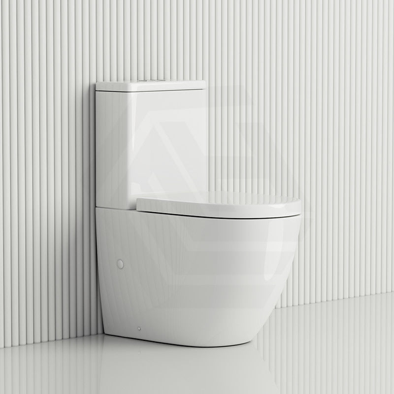 Fienza Koko 660x385x850mm Back to Wall Rimless Tornado Toilet Suite Cistern System/Seat Available - Gloss White