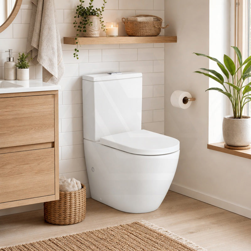 Fienza Koko 660x385x850mm Back to Wall Rimless Tornado Toilet Suite Cistern System/Seat Available - Gloss White