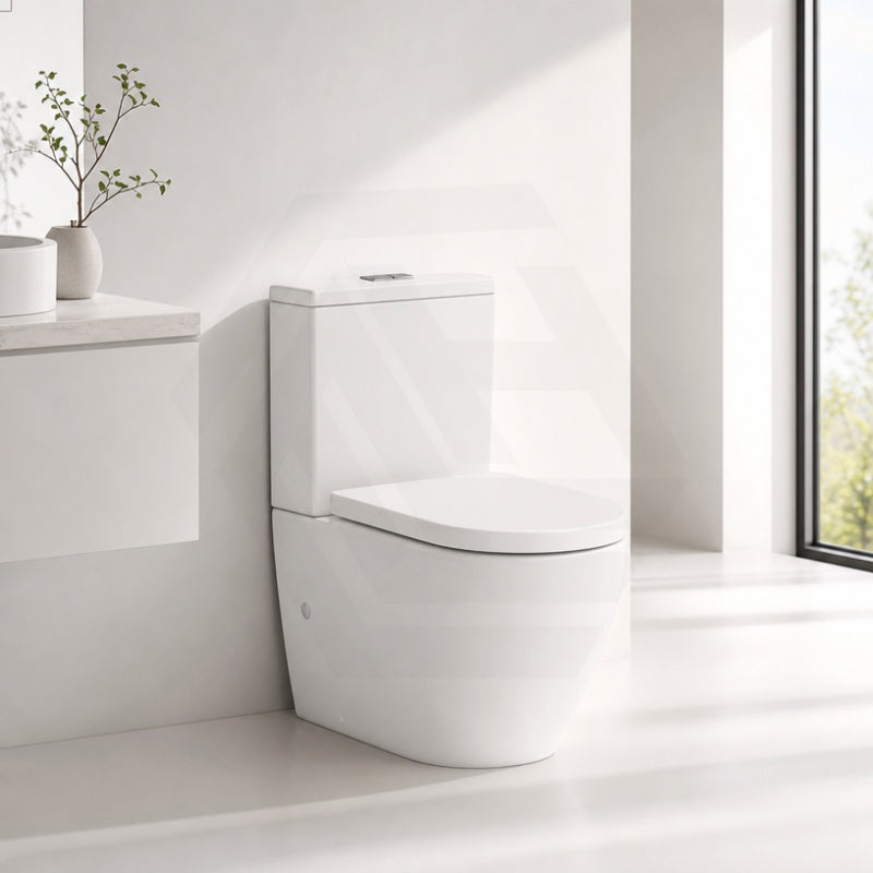 Fienza Koko 660x385x850mm Back to Wall Rimless Tornado Toilet Suite Cistern System/Seat Available - Gloss White