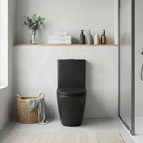 Fienza Koko Rimless Tornado Back to Wall Toilet Suite with Slim Seat 660x385x850mm - Matt Black