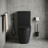 Fienza Koko Rimless Tornado Back to Wall Toilet Suite with Slim Seat 660x385x850mm - Matt Black