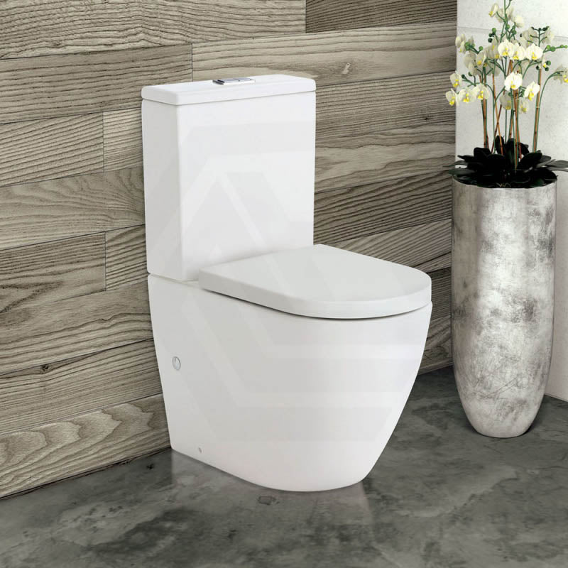 Fienza Koko 660x385x850mm Back to Wall Rimless Tornado Toilet Suite Cistern System/Seat Available - Gloss White