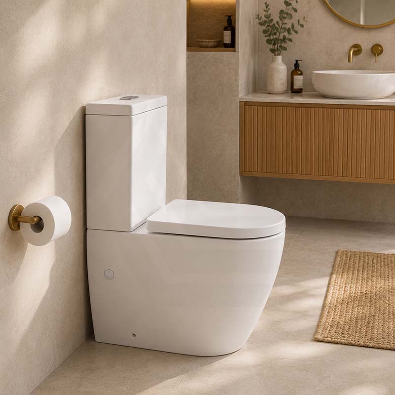 Fienza Koko Rimless Tornado Back to Wall Toilet Suite with UF Seat 660x385x850mm - Various Colours