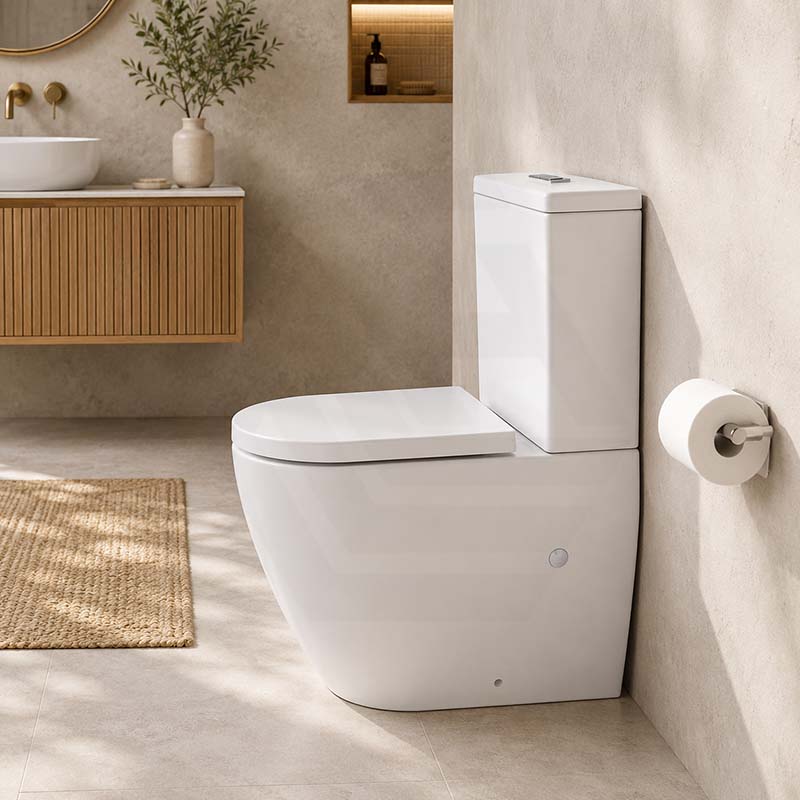 Fienza Koko Rimless Tornado Back to Wall Toilet Suite with UF Seat 660x385x850mm - Various Colours