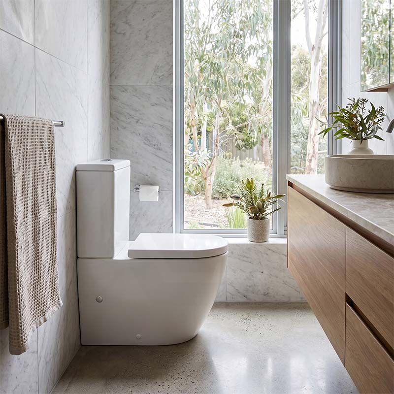 Fienza Koko Rimless Tornado Back to Wall Toilet Suite with UF Seat 660x385x850mm - Various Colours