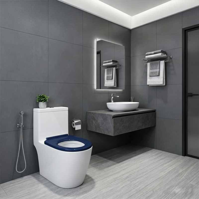 Fienza Stella UF Anti-Lateral Care Toilet Seat 445x365x28mm - Gloss Blue