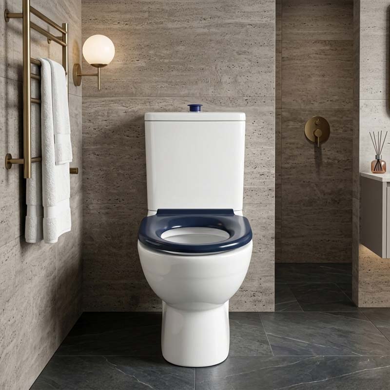 Fienza Stella UF Anti-Lateral Care Toilet Seat 445x365x28mm - Gloss Blue
