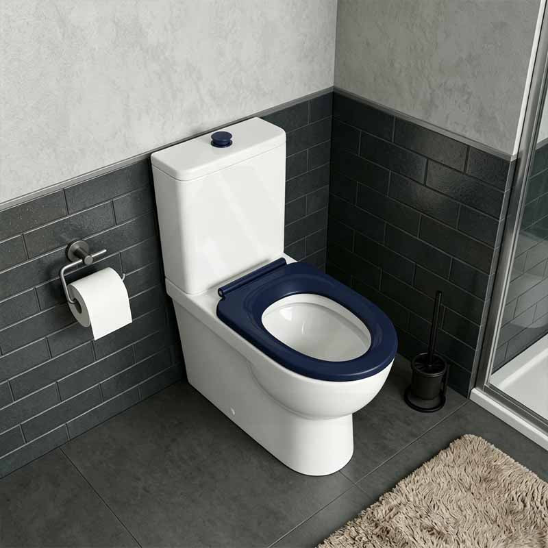 Fienza Stella UF Anti-Lateral Care Toilet Seat 445x365x28mm - Gloss Blue