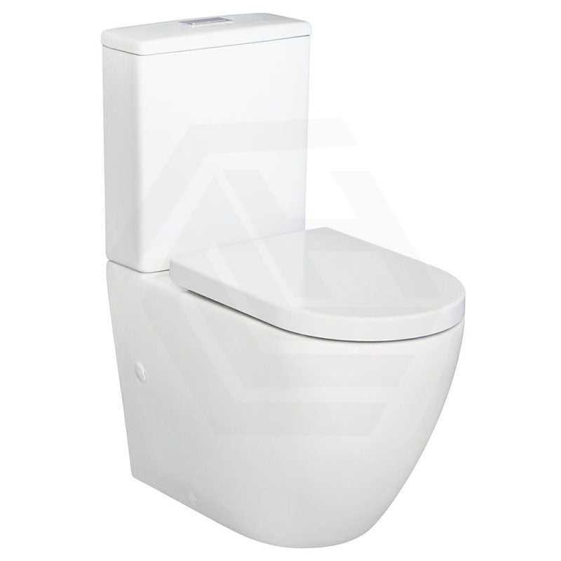 615x385x870mm Fienza Alix Rimless Tornado Back to Wall Toilet Suite Gloss White