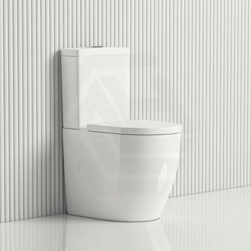 615x385x870mm Fienza Alix Rimless Tornado Back to Wall Toilet Suite Gloss White