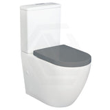Fienza Alix Rimless Tornado Back to Wall Toilet Suite Gloss White with Gloss Grey Seat