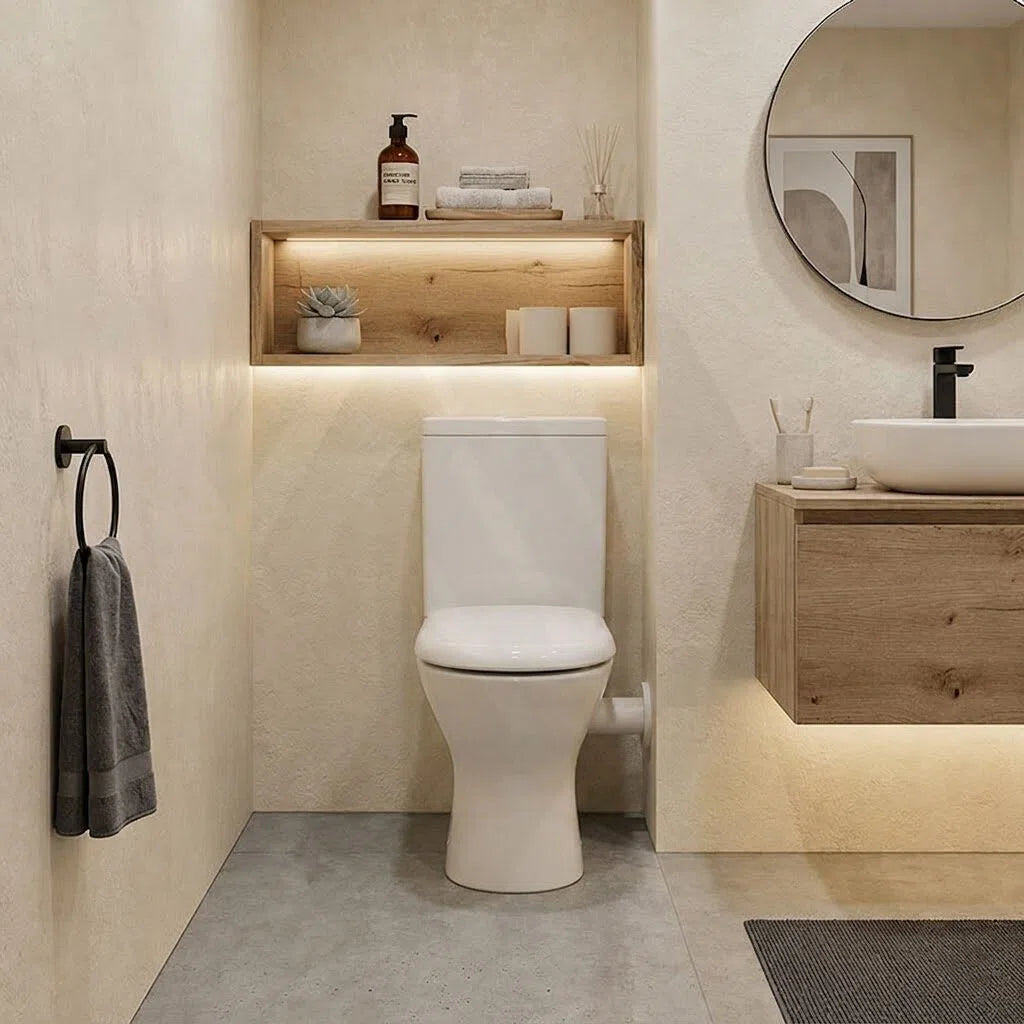 Fienza CHICA Close Coupled Toilet Suite Skew Trap Only 635x375x785mm - Gloss White
