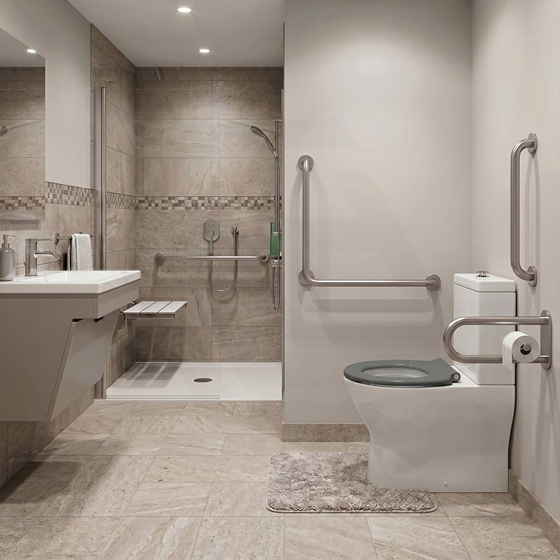 Fienza Delta Care Back to Wall Toilet Suite 800x365x875mm - Gloss White