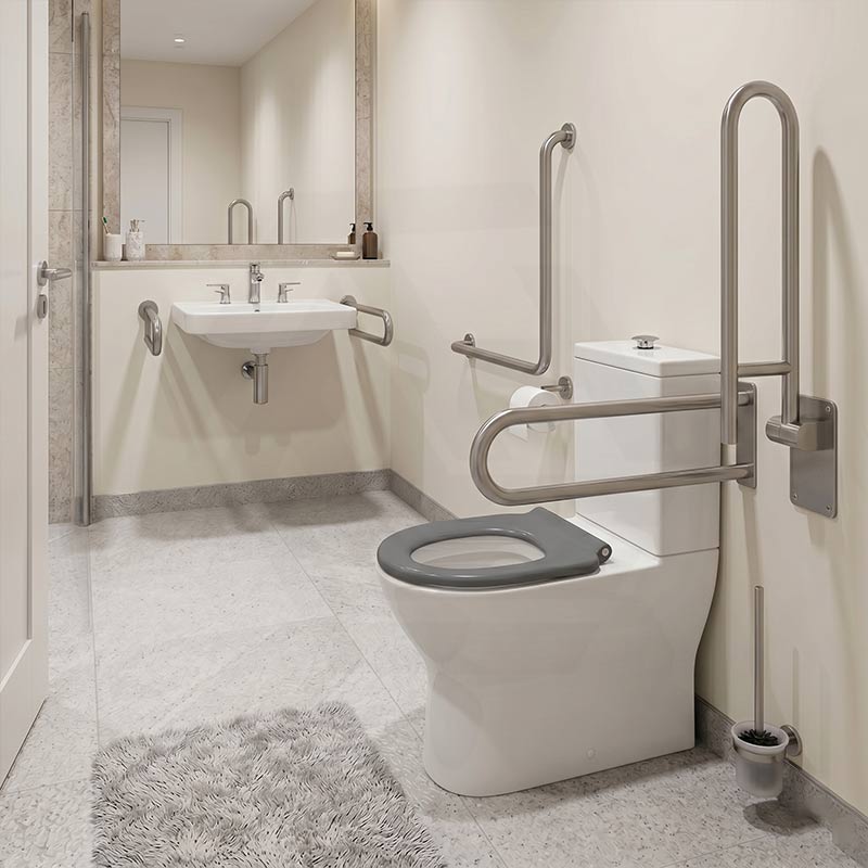 Fienza Delta Care Back to Wall Toilet Suite 800x365x875mm - Gloss White