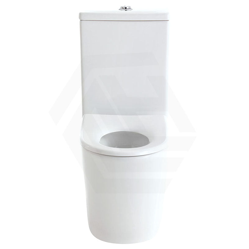 Fienza 600x335x755mm Isabella Junior Rimless Tornado Flush Back to Wall Toilet Suite with Anti-Vandal Kit & White/Black Seat Available