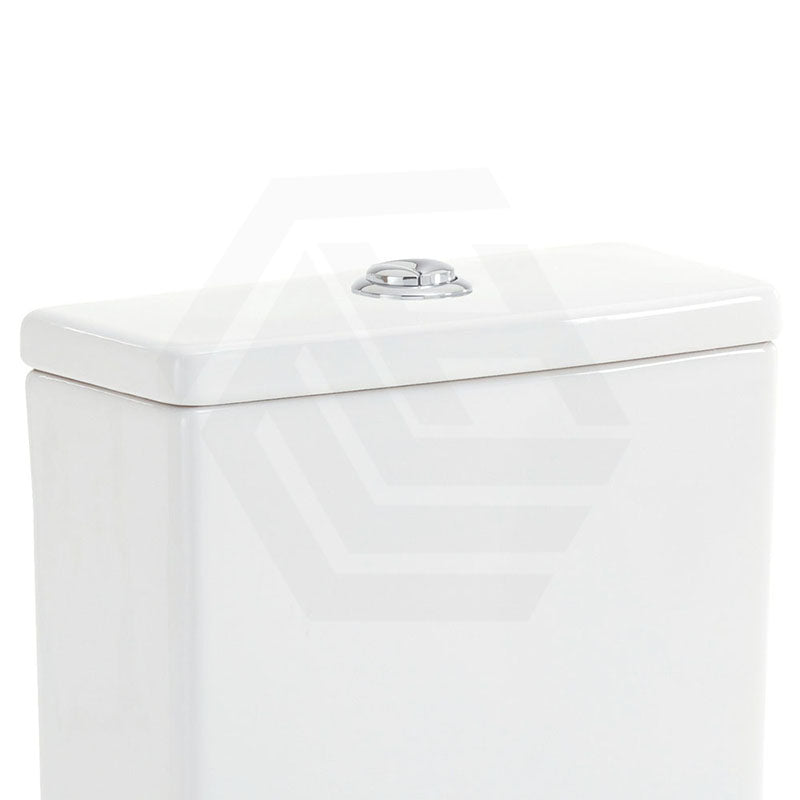 Fienza 600x335x755mm Isabella Junior Rimless Tornado Flush Back to Wall Toilet Suite with Anti-Vandal Kit & White/Black Seat Available