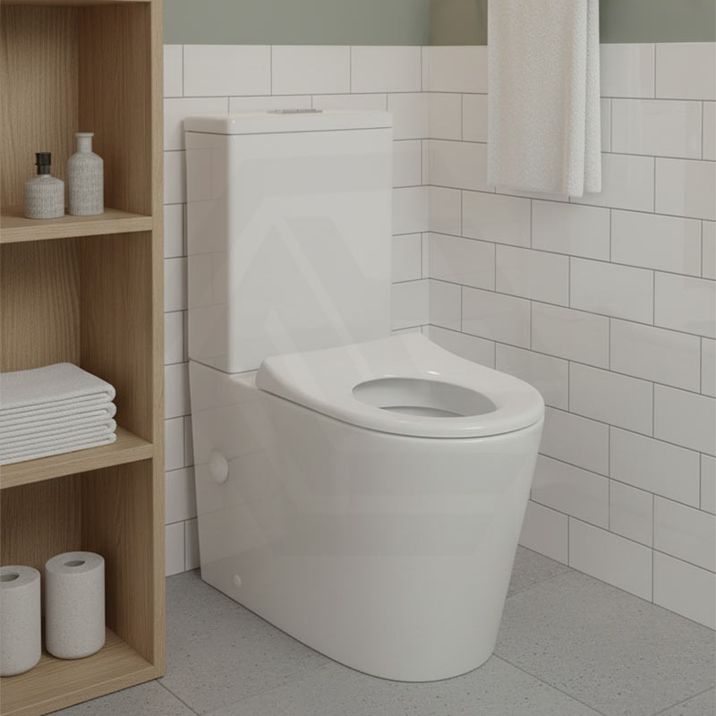 Fienza Isabella Junior Rimless Tornado Flush Back to Wall Toilet Suite  Anti-Vandal Kit Available 600x335x755mm - Variant Colour Seat