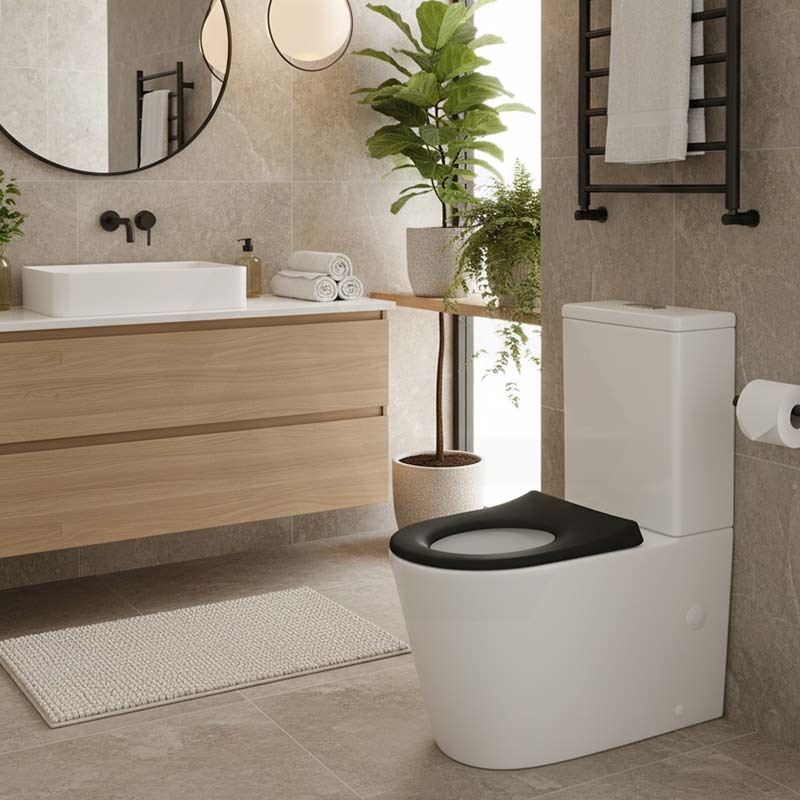 Fienza Isabella Junior Rimless Tornado Flush Back to Wall Toilet Suite  Anti-Vandal Kit Available 600x335x755mm - Variant Colour Seat