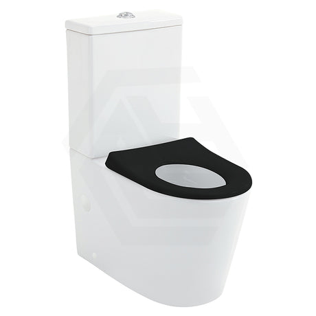 Fienza 600x335x755mm Isabella Junior Tornado Flush Back to Wall Toilet Suite with Anti-Vandal Kit & White/Black Seat Available
