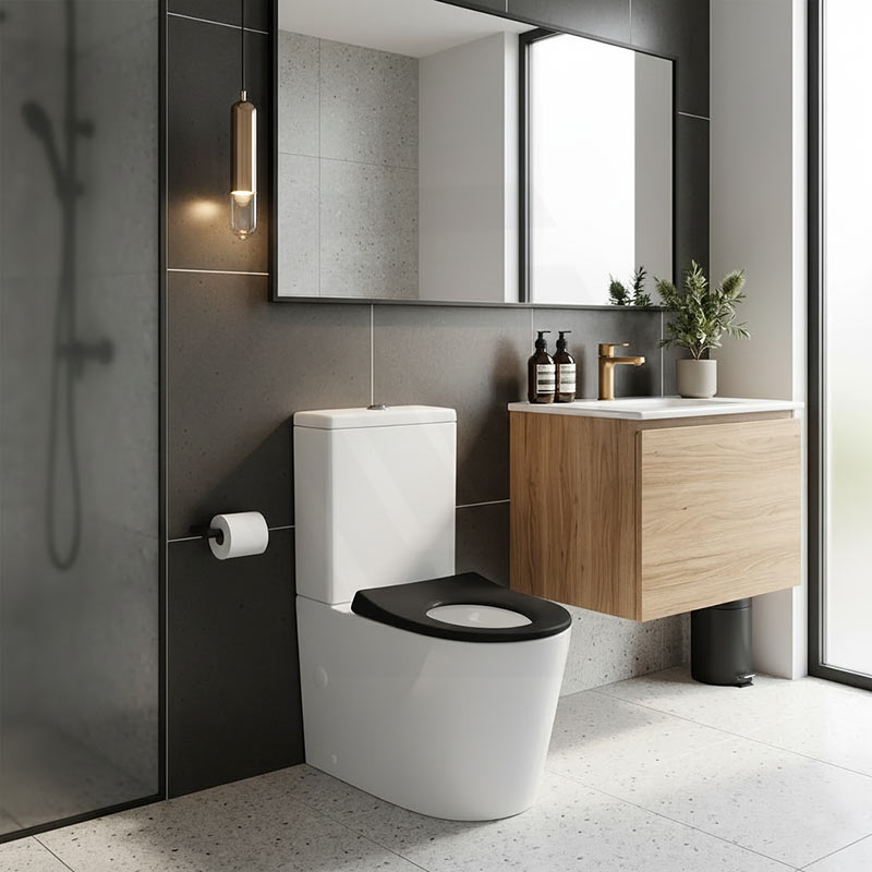 Fienza Isabella Junior Rimless Tornado Flush Back to Wall Toilet Suite  Anti-Vandal Kit Available 600x335x755mm - Variant Colour Seat