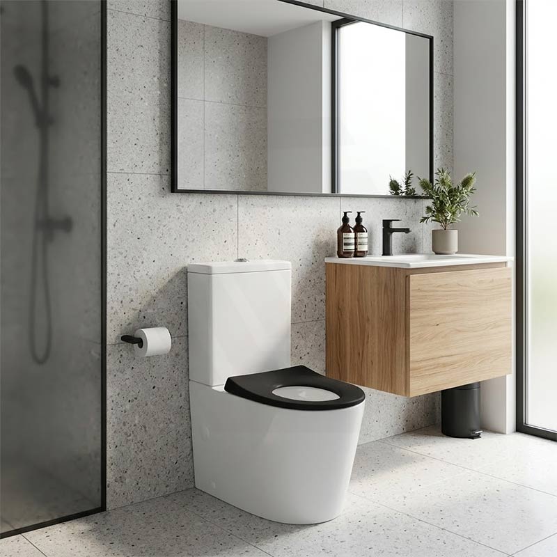 Fienza Isabella Junior Rimless Tornado Flush Back to Wall Toilet Suite  Anti-Vandal Kit Available 600x335x755mm - Variant Colour Seat