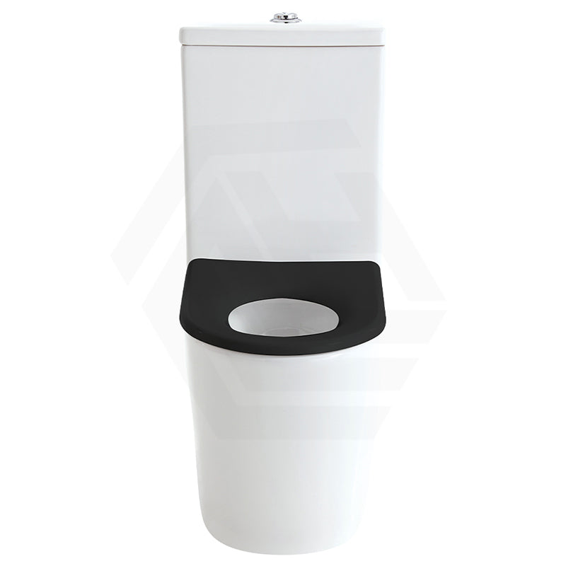 Fienza 600x335x755mm Isabella Junior Rimless Tornado Flush Back to Wall Toilet Suite with Anti-Vandal Kit & White/Black Seat Available