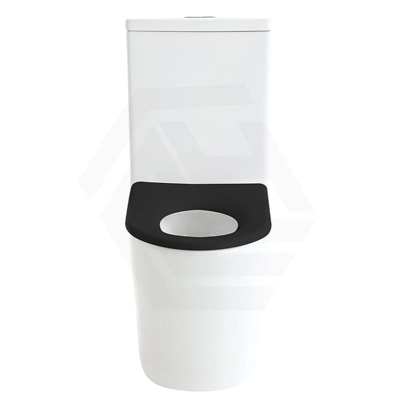 Fienza 600x335x755mm Isabella Junior Rimless Tornado Flush Back to Wall Toilet Suite with Gloss White/Black Seat
