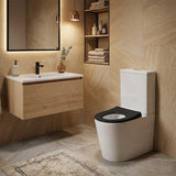Fienza Isabella Junior Rimless Tornado Flush Back to Wall Toilet Suite  Anti-Vandal Kit Available 600x335x755mm - Variant Colour Seat