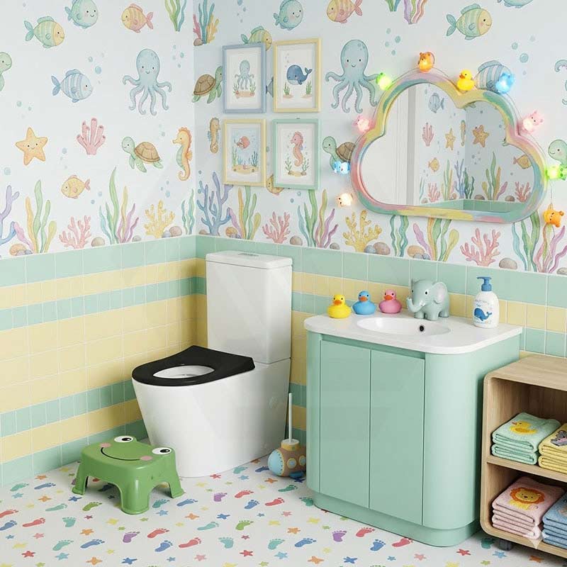 Fienza Isabella Junior Rimless Tornado Flush Back to Wall Toilet Suite  Anti-Vandal Kit Available 600x335x755mm - Variant Colour Seat