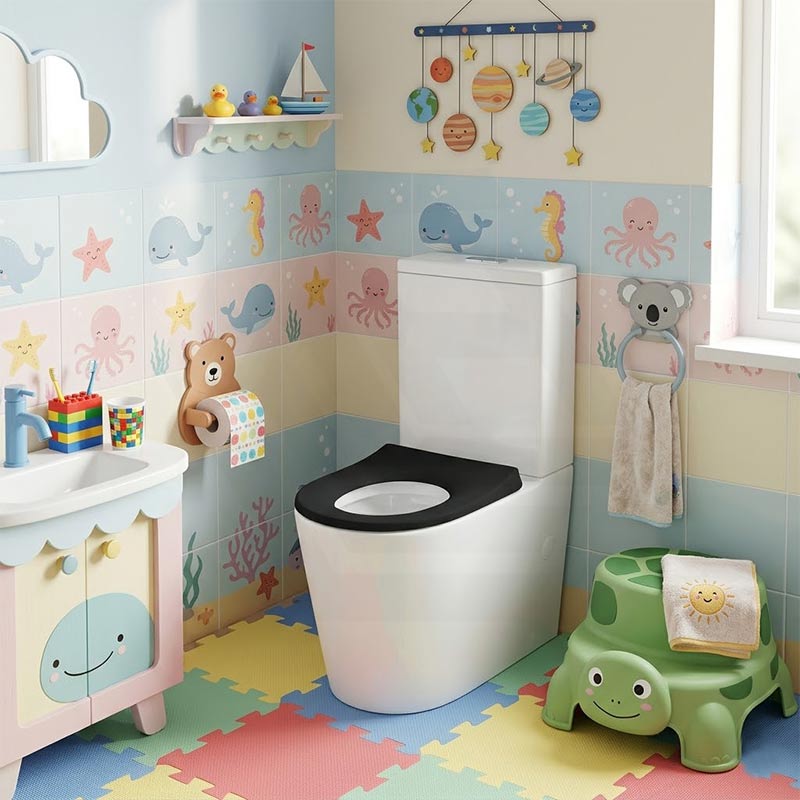 Fienza Isabella Junior Rimless Tornado Flush Back to Wall Toilet Suite  Anti-Vandal Kit Available 600x335x755mm - Variant Colour Seat