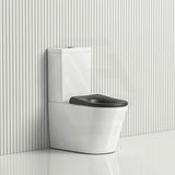 Fienza 600x335x755mm Isabella Junior Rimless Tornado Flush Back to Wall Toilet Suite with White/Black Seat & Anti-Vandal Kit Available