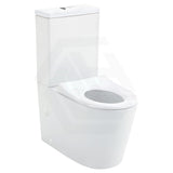 Fienza 600x335x755mm Isabella Junior Rimless Tornado Flush Back to Wall Toilet Suite with Gloss White/Black Seat