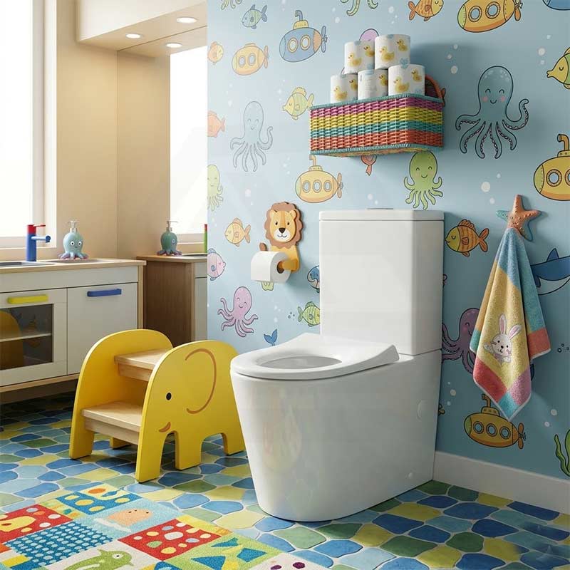 Fienza Isabella Junior Rimless Tornado Flush Back to Wall Toilet Suite  Anti-Vandal Kit Available 600x335x755mm - Variant Colour Seat