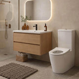 Fienza Isabella Junior Rimless Tornado Flush Back to Wall Toilet Suite  Anti-Vandal Kit Available 600x335x755mm - Variant Colour Seat