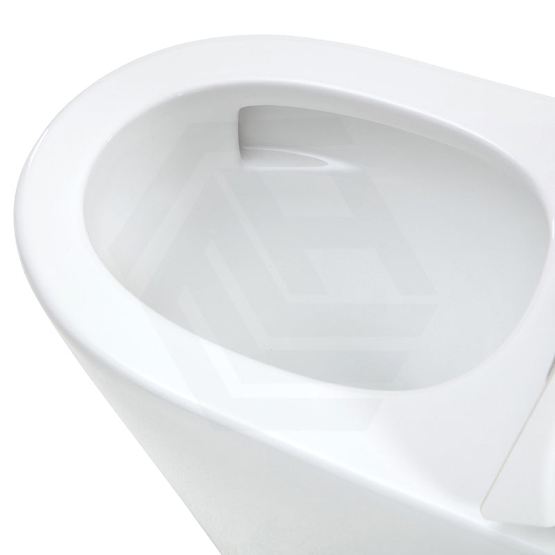 Fienza 600x335x755mm Isabella Junior Rimless Tornado Flush Back to Wall Toilet Suite with Gloss White/Black Seat