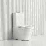 Fienza 600x335x755mm Isabella Junior Rimless Tornado Flush Back to Wall Toilet Suite with White/Black Seat & Anti-Vandal Kit Available