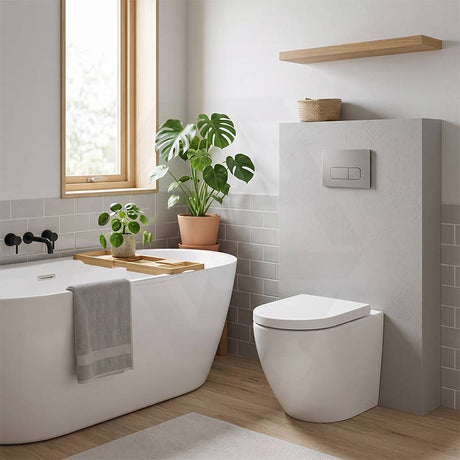 Fienza Alix Extra Height Rimless Wall-Faced Toilet Pan with Slim Seat Option 571x368x465/472mm - Gloss White