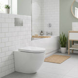 Fienza Alix Extra Height Rimless Wall-Faced Toilet Pan with Slim Seat Option 571x368x465/472mm - Gloss White