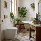 Fienza Alix Extra Height Rimless Wall-Faced Toilet Pan with Slim Seat Option 571x368x465/472mm - Gloss White
