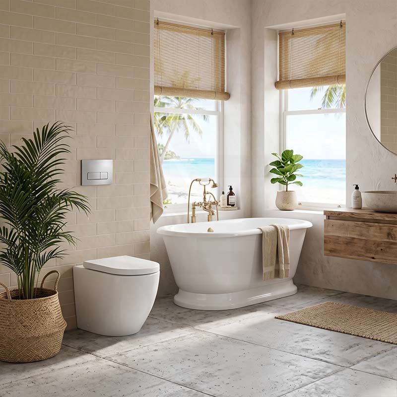 Fienza Alix Extra Height Rimless Wall-Faced Toilet Pan with Slim Seat Option 571x368x465/472mm - Gloss White