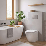 Fienza Alix Extra Height Rimless Wall-Faced Toilet Pan with Slim Seat Option 571x368x465/472mm - Gloss White