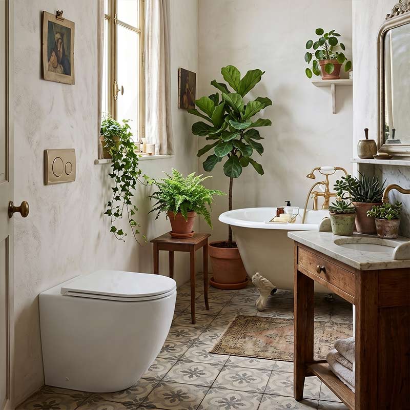 Fienza Alix Extra Height Rimless Wall-Faced Toilet Pan with Slim Seat Option 571x368x465/472mm - Gloss White