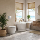Fienza Alix Extra Height Rimless Wall-Faced Toilet Pan with Slim Seat Option 571x368x465/472mm - Gloss White