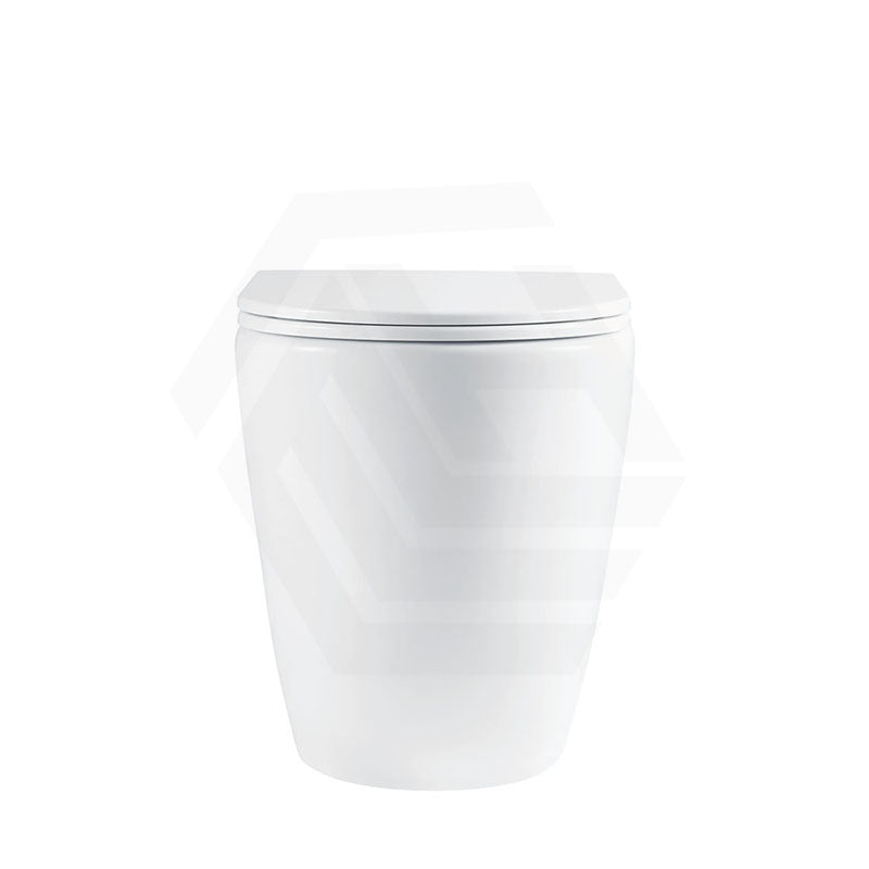 Fienza Alix Extra Height Rimless Wall-Faced Toilet Pan with Slim Seat Option 571x368x465/472mm - Gloss White