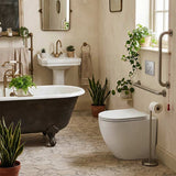 Fienza Alix Ambulant Rimless Wall-Faced Toilet Pan with Slim Seat Option 571x368x465/472mm - Gloss White