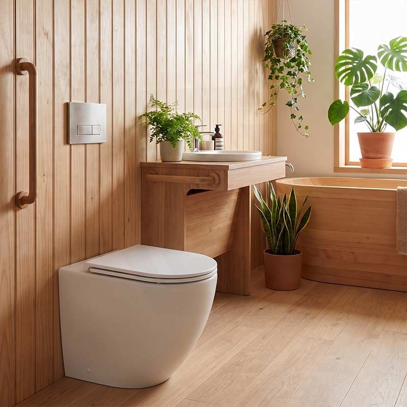 Fienza Alix Ambulant Rimless Wall-Faced Toilet Pan with Slim Seat Option 571x368x465/472mm - Gloss White