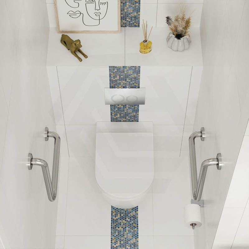 Fienza Alix Extra Height Rimless Wall-Faced Toilet Pan with Slim Seat Option 571x368x465/472mm - Gloss White
